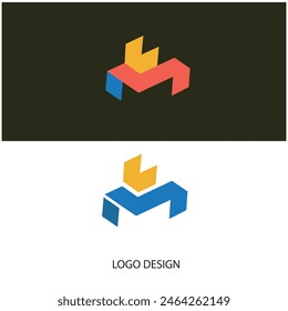 Elementos de diseño con logotipo de letras M V. Logotipo colorido creativo moderno, líneas monocromáticas de Ilustración vectorial, Plantilla de logotipo minimalista de Vector.Eps 10.