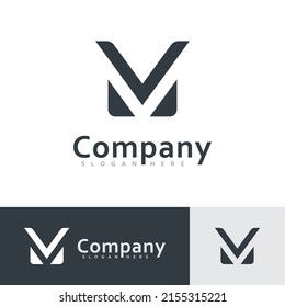 M and V  MV logo vector design, Creative initial logo vector design