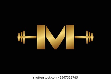 M, V, MV or VM Creative Gym and Fitness logo design. Vector illustration.