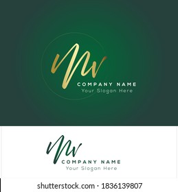 M V MV M W MW Initial letter handwriting and signature logo. Beauty vector initial logo .Fashion, boutique, floral and botanical