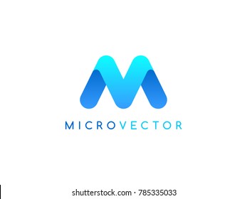 M V round letter logo design template. Letters V and M on white background. Creative minimal vector emblem. Graphic Alphabet Symbol for Corporate Business Identity. Vector element