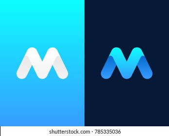 M V round letter logo design template. Letters V and M on different backgrounds. Creative minimal vector emblem. Graphic Alphabet Symbol for Corporate Business Identity. Vector element