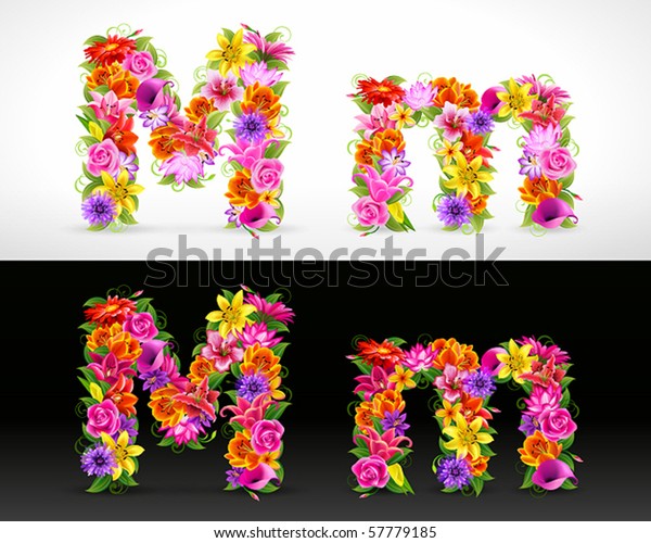 Download M Vector Colorful Flower Font Stock Vector (Royalty Free ...