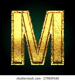 m vector golden letter