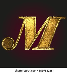 m vector golden letter