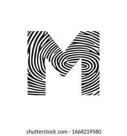 m Vector Letter base logo. Initial letter m vector Icon Fingerprint Concept