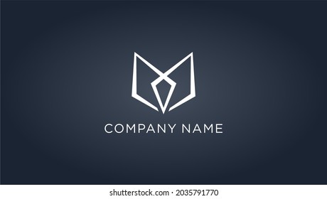 Nombre de la compañía de elementos de plantilla de diseño de icono de vector M