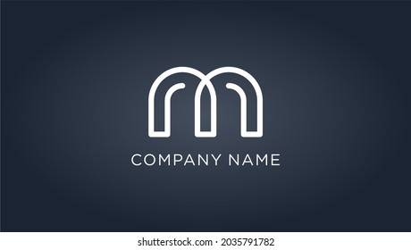 Nombre de la compañía de elementos de plantilla de diseño de icono de vector M