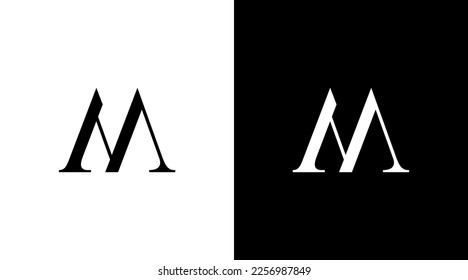 M vector logo lawyer monogram letter initial black and white icon illustration Designs templates