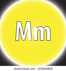 M vector logo  line vocabulary english art