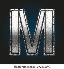 m vector metal letter