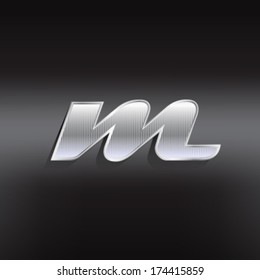 M vector metal textured letter 