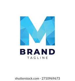 Mi vibrante logo geométrico con una moderna “M” que refleja creatividad e innovación.
