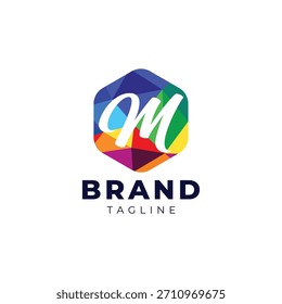 m vibrant geometric logo featuring a modern “m” that reflects creativity and innovation.