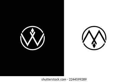 M W Alphabet Letters Abstract Icon Logo Monogram