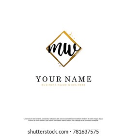 M W Initial abstract logo template vector