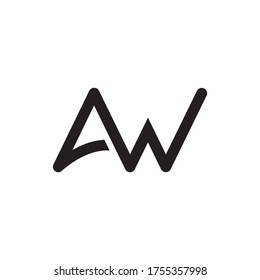 vector de diseño de letras iniciales M W 