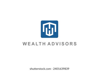 M W initial letter logo design business financial icon symbol.