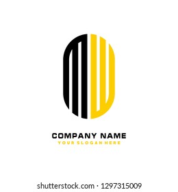 M W initial letter, modern logo design template vector