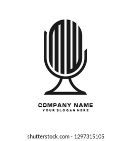 M W initial letter, modern logo design template vector