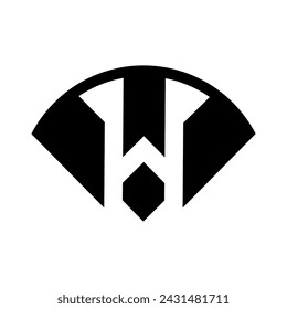 m w initial lettering monogram logo design