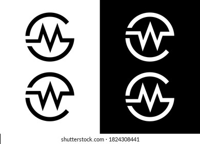 M and W letter with circle concept. Very suitable in various business purposes, also for icon, symbol, logo and many more.