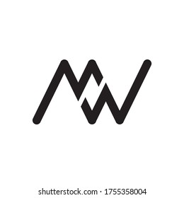 M W letter design vector illustration