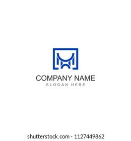 m w letter line art vector logo design