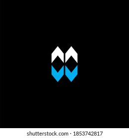 M W-Buchstaben Logo kreatives Design auf schwarzem Hintergrund, mw monogramm