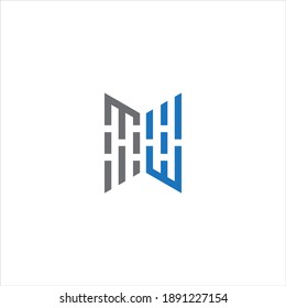 Logotipo de letra M W diseño creativo sobre fondo de color negro, monograma mw