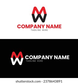 M W letter logo design business template