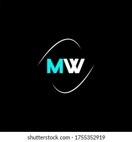 M W letter logo emblem design