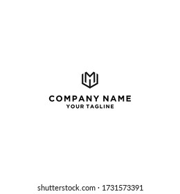 Diseño vectorial del icono del logotipo de la letra M