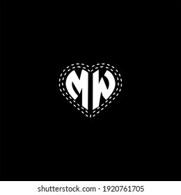 M W letter logo vector design on black color background. MW monogram