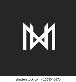 Concepto de letra con logotipo M y W