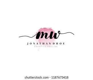M W MW Initial watercolor logo