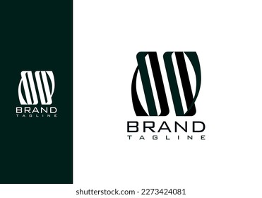 m , w ,u , v línea de letras logotipo diseño moderno