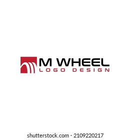 M WHEEL LOGO DESIGN VECTOR