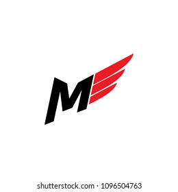m with wing icon logo