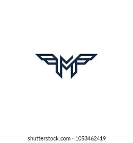M wing Logo Design Template