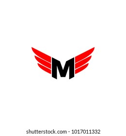 M Wings Icon Logo Vector Stock Vector (Royalty Free) 1017011332 ...