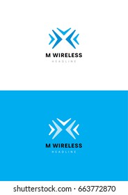 M Wireless logo template.