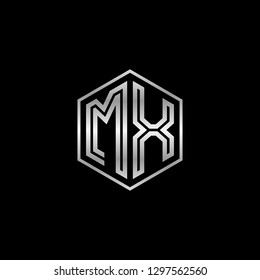 M X initial letter, modern logo design template vector