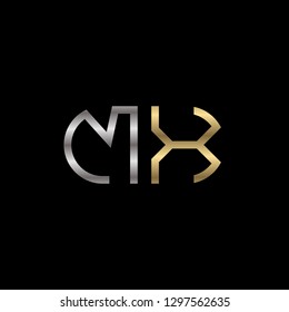 M X initial letter, modern logo design template vector