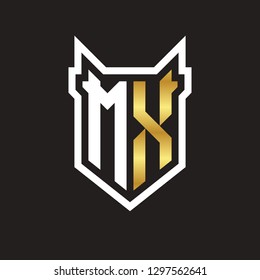 M X initial letter, modern logo design template vector