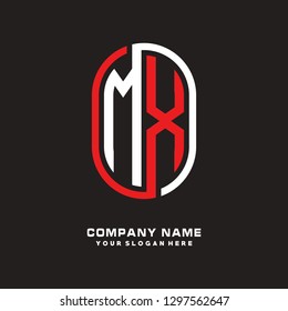 M X initial letter, modern logo design template vector