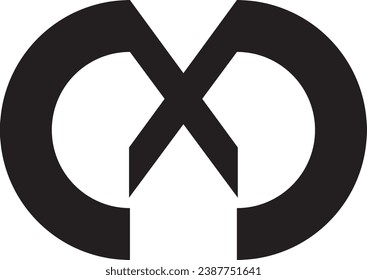 Logotipo M y X. Color negro. - Vector