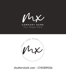 M X MX Initial letter handwriting and signature logo.