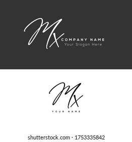 M X MX Initial Letter Handschrift und Signature Logo.