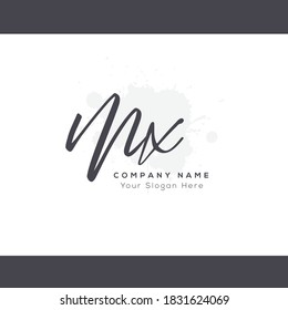 M X MX Initial Letter Handschrift und Signature Logo. Schönheit, Vektoranfängliches Logo .Mode, Boutique, Blumen und botanisch